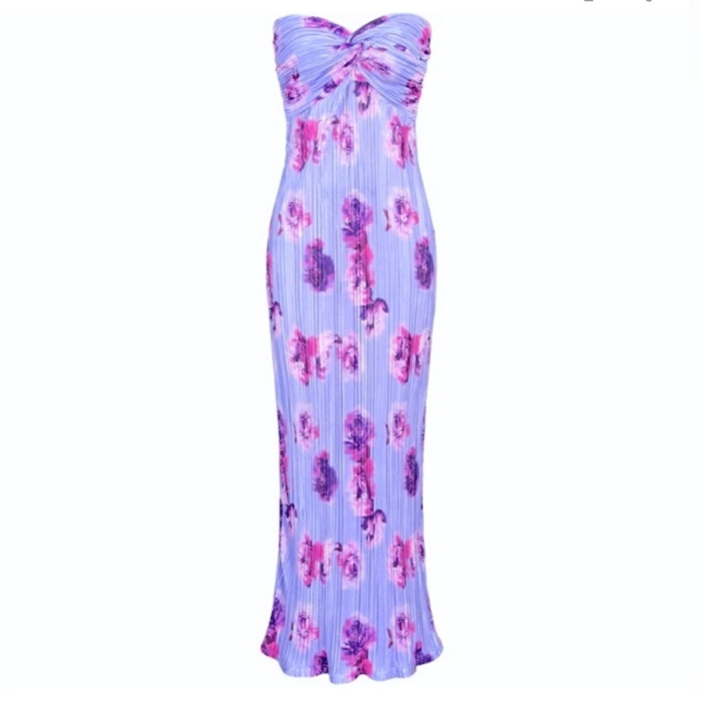 NWT REVOLVE & ANTHROPOLOGIE lovers COMMENSE plisse strapless tube dress S